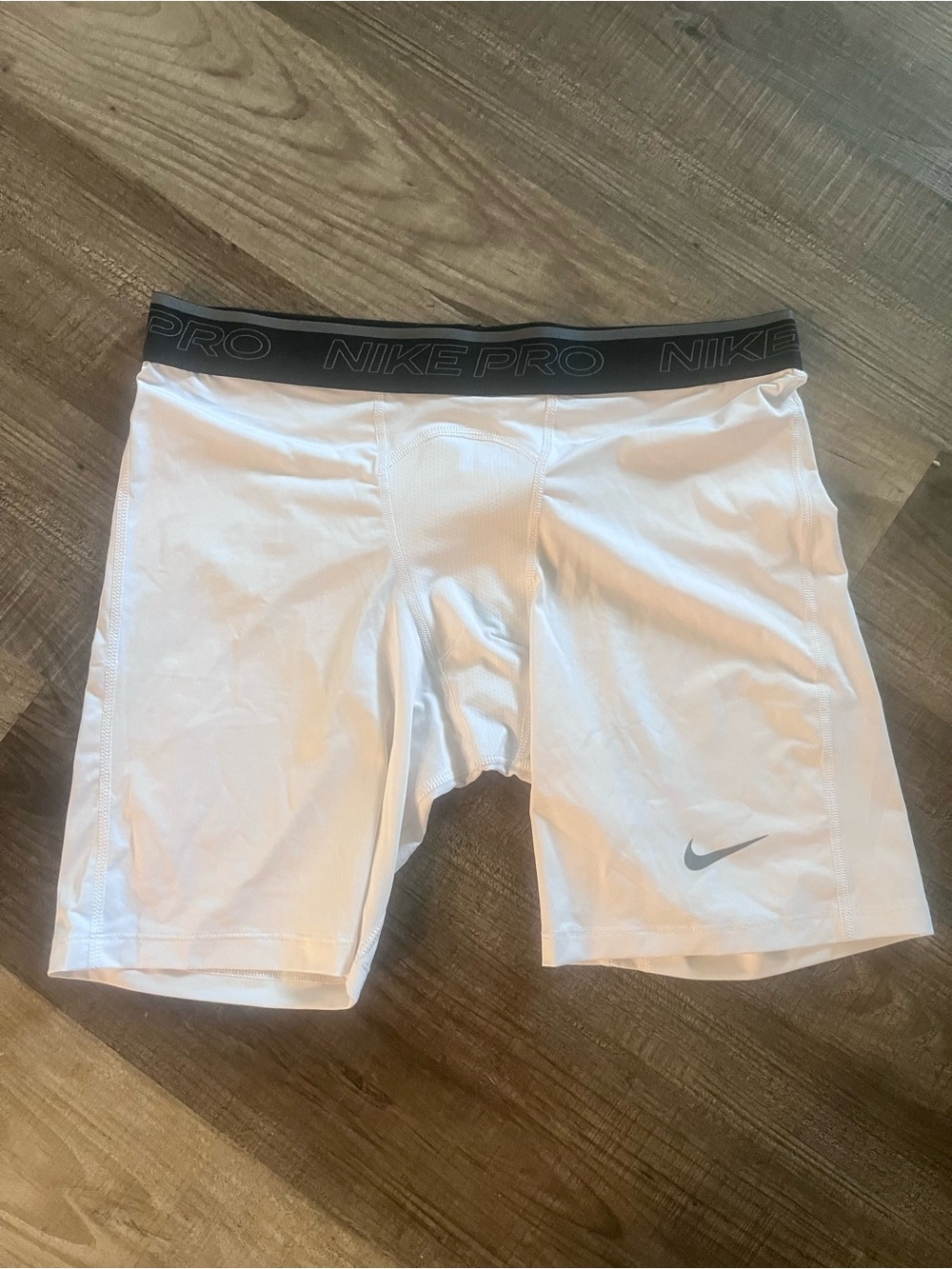 Nike White compression Athletic boxer briefs with Black Waistband Drifit